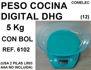 PESO COCINA DIG. 5 Kg DHG COMELEC