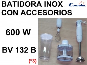 BATIDORA INOX C-ACCESORIOS 600 W COMELEC
