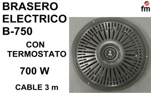 BRASERO ELECTRICO B-750 TERMOSTATO FM