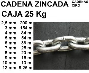 CADENA CAJA ZINCADA CADENAS CIRO